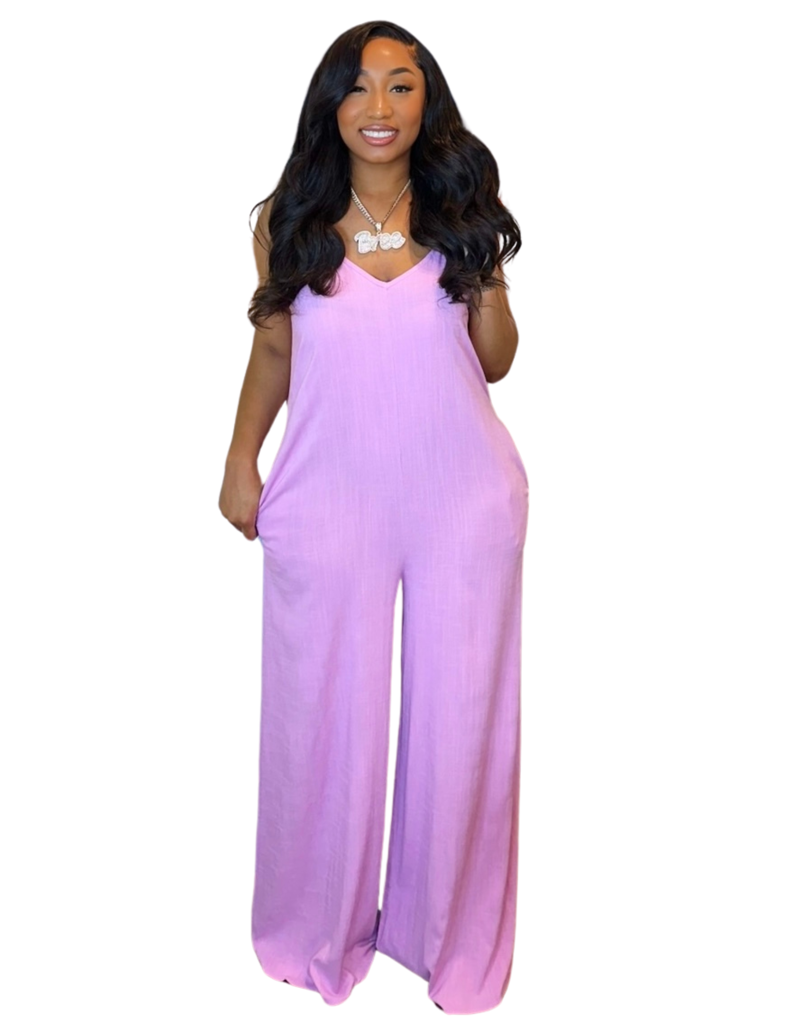 Lavender Linen Jumpsuit
