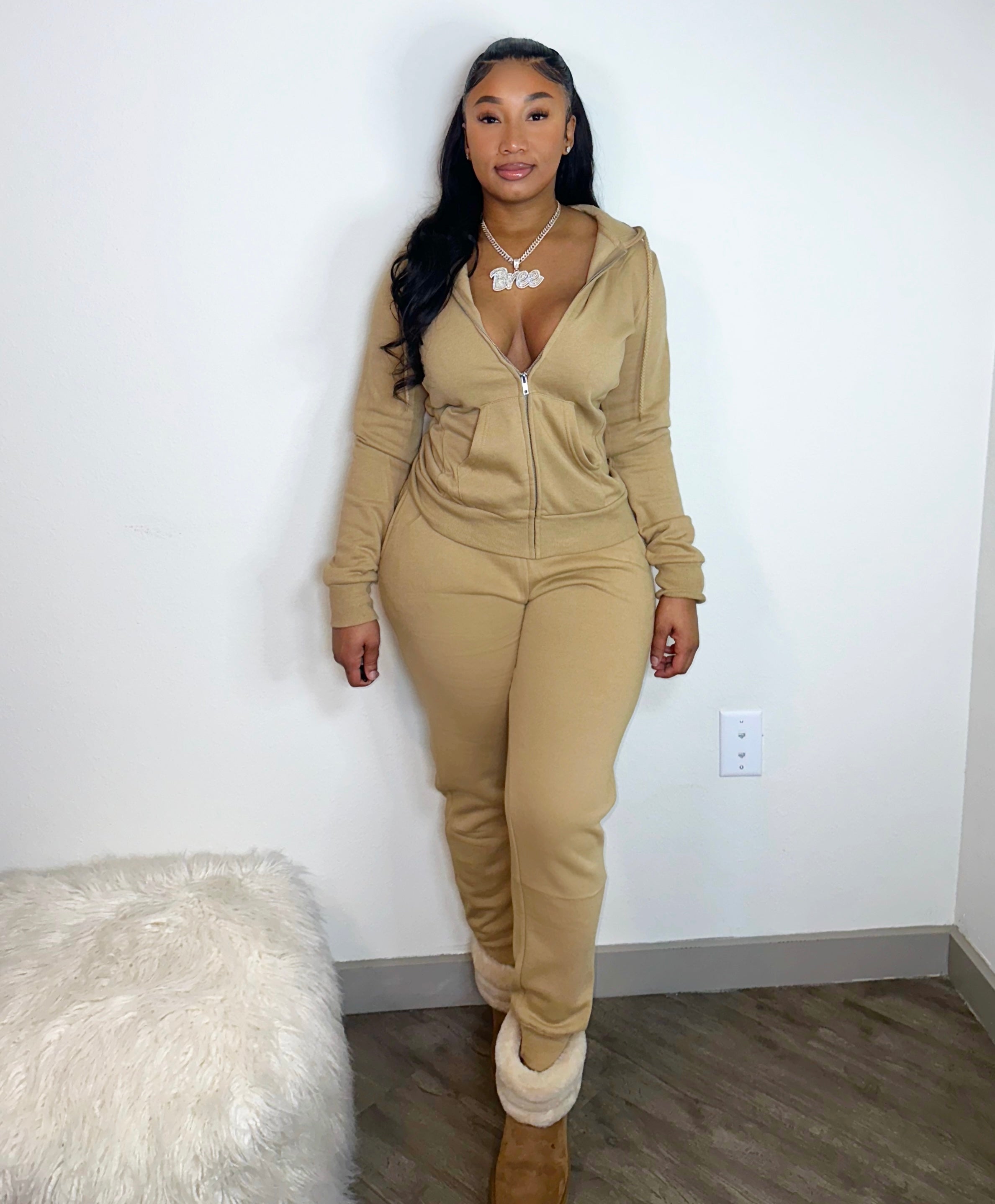 Ultra Soft Joggers Set - Beige