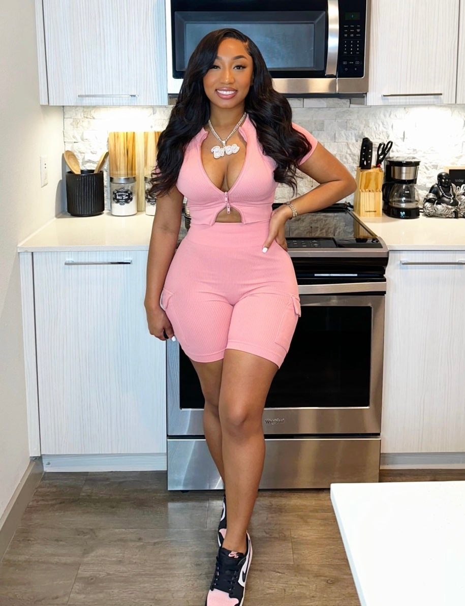 Airport Baddie 2.0 Short Set - Pink