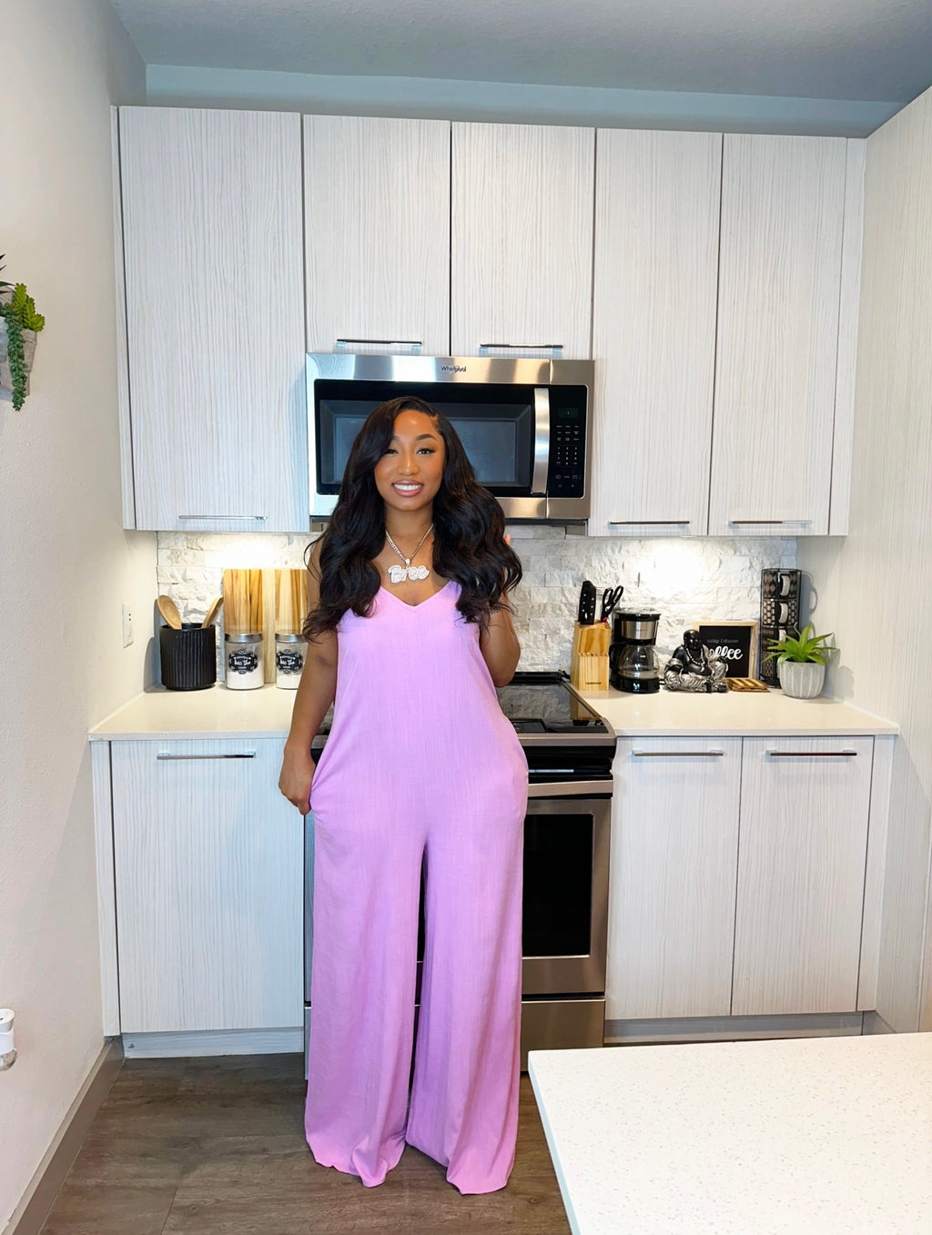 Lavender Linen Jumpsuit