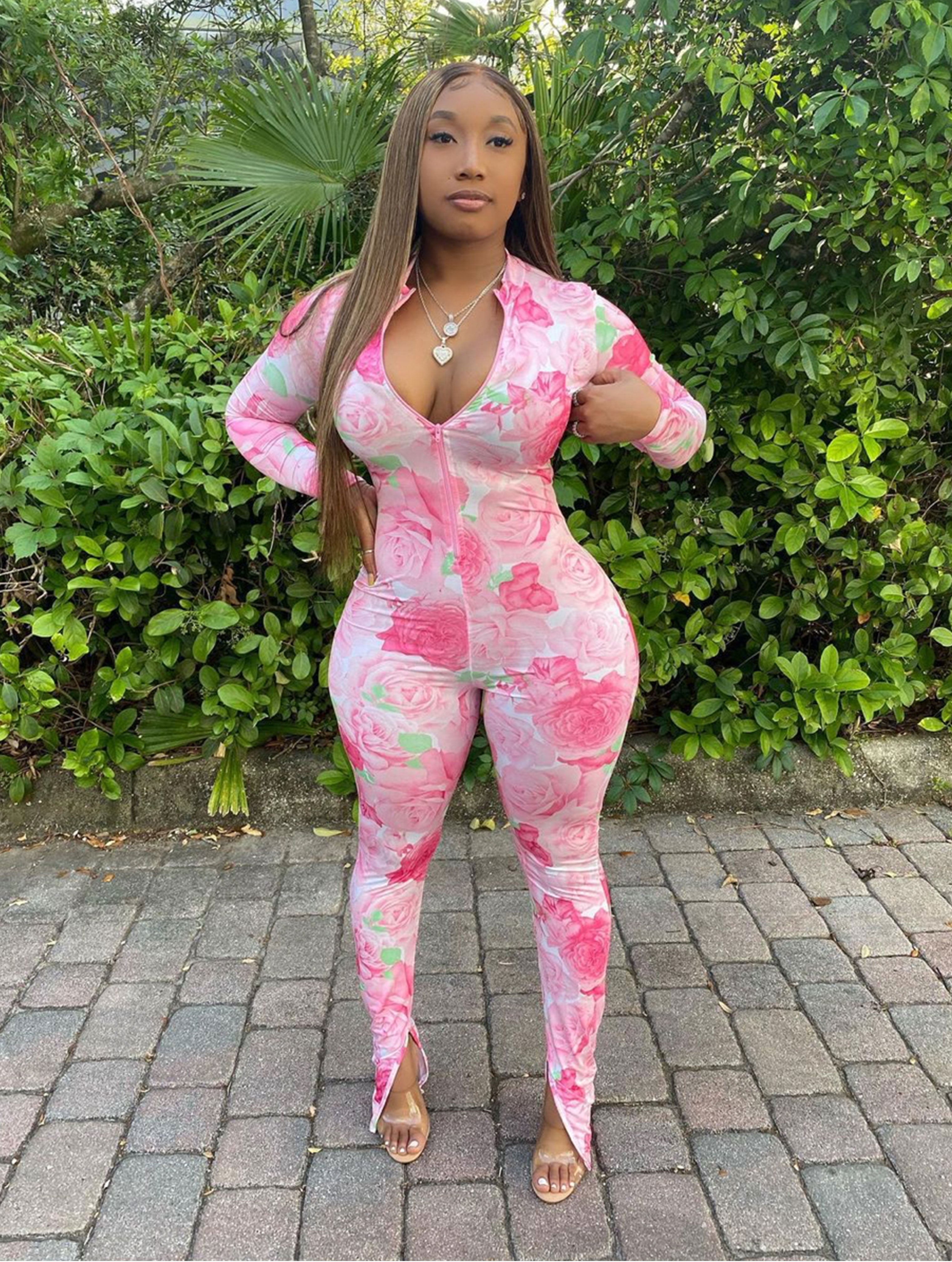 Pink Flower Jumpsuit | chinoscloset | Shop Online Latest Clothes & Fashion