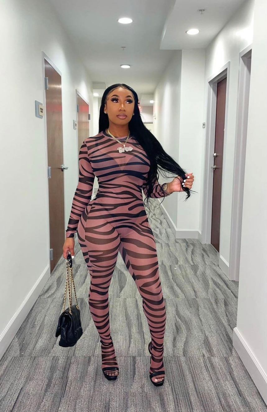Zebra Skin Jumpsuit